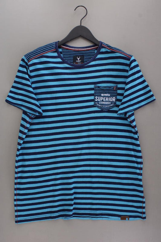 s'questo Ringelshirt für Herren Gr. L gestreift Kurzarm blau aus Baumwolle