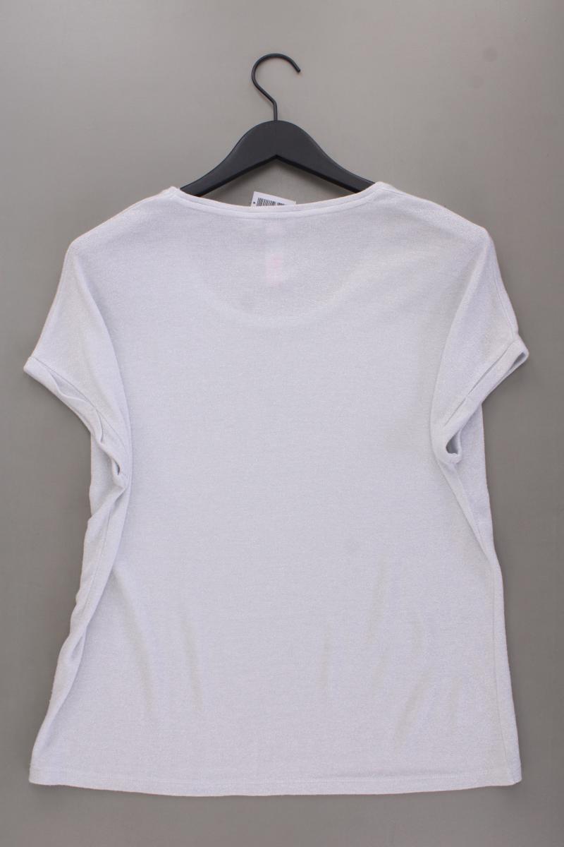 Street One T-Shirt Gr. 40 neuwertig Kurzarm mit Glitzer silber