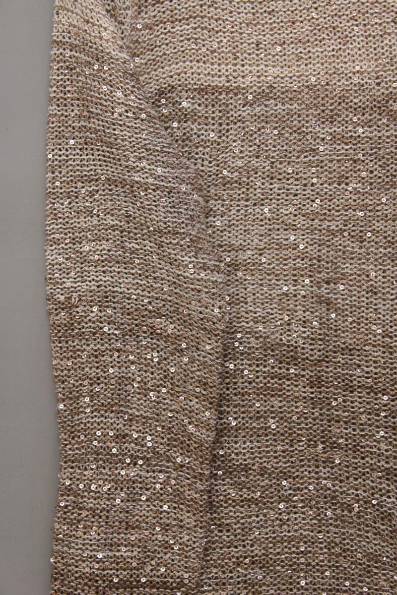 Strickpullover mit Pailletten Gr. M braun aus Polyacryl