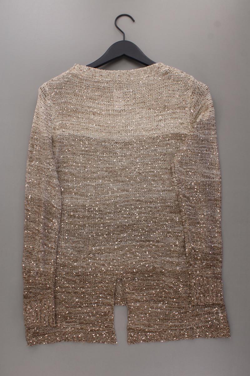 Strickpullover mit Pailletten Gr. M braun aus Polyacryl