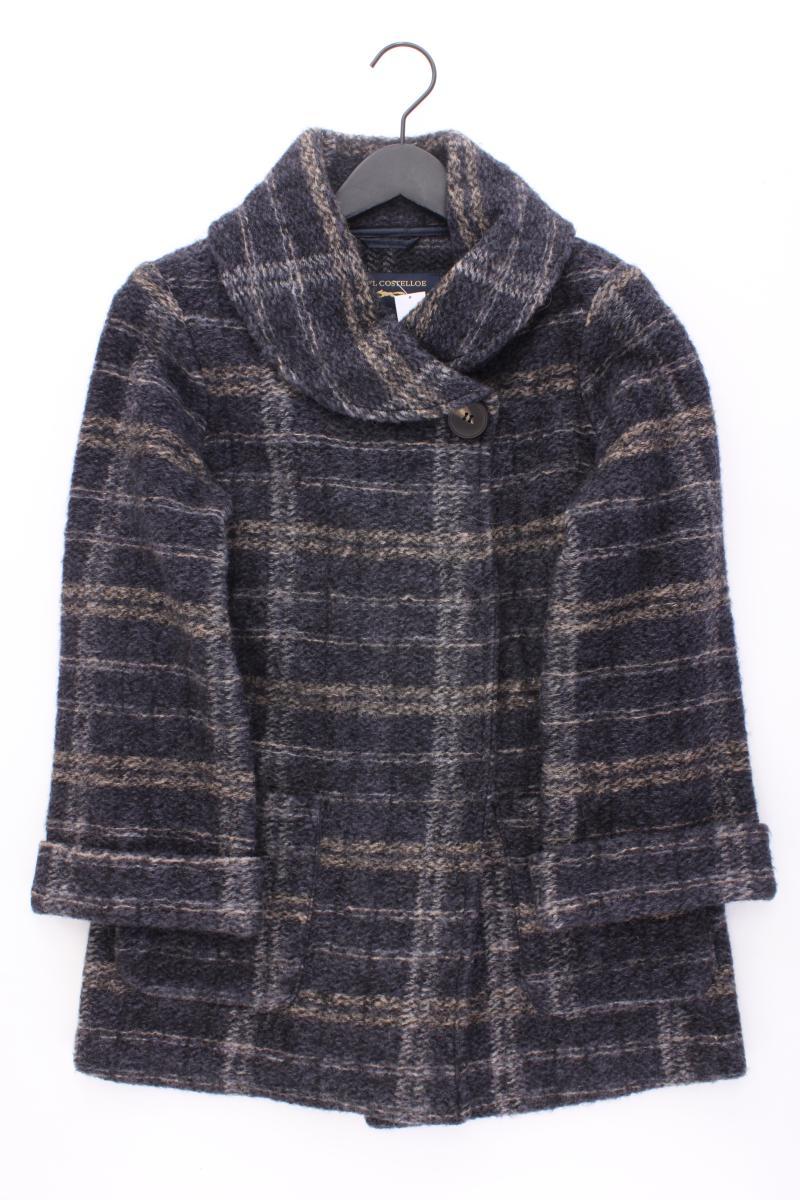 PAUL COSTELLOE Lange Jacke Gr. 38 kariert blau aus Polyester