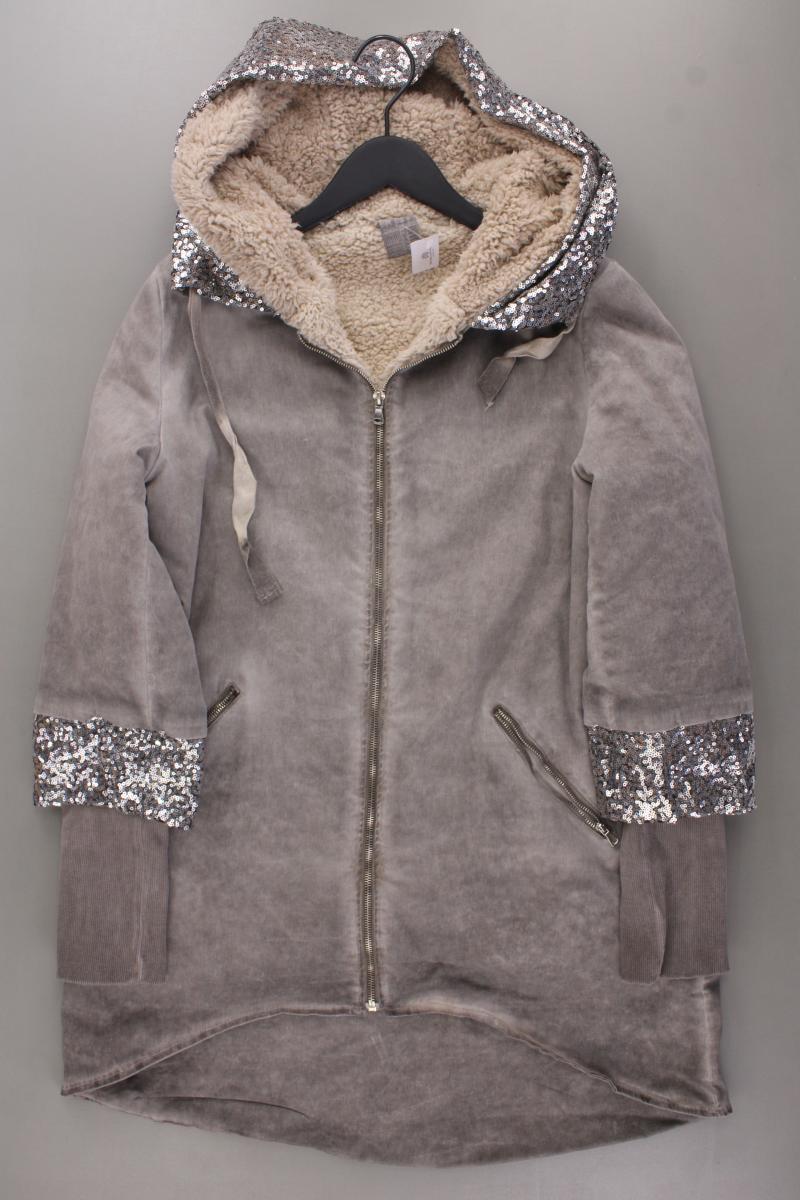 Timami Jacke Gr. M mit Pailletten grau aus Wolle