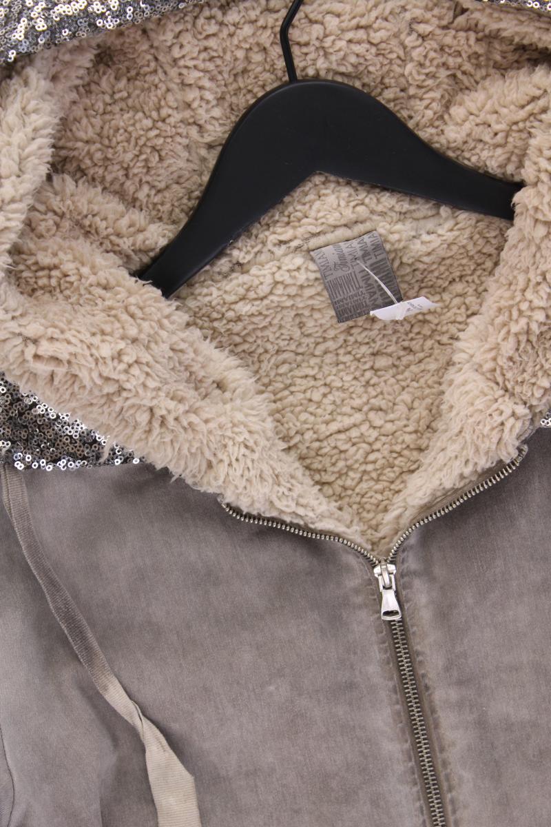 Timami Jacke Gr. M mit Pailletten grau aus Wolle