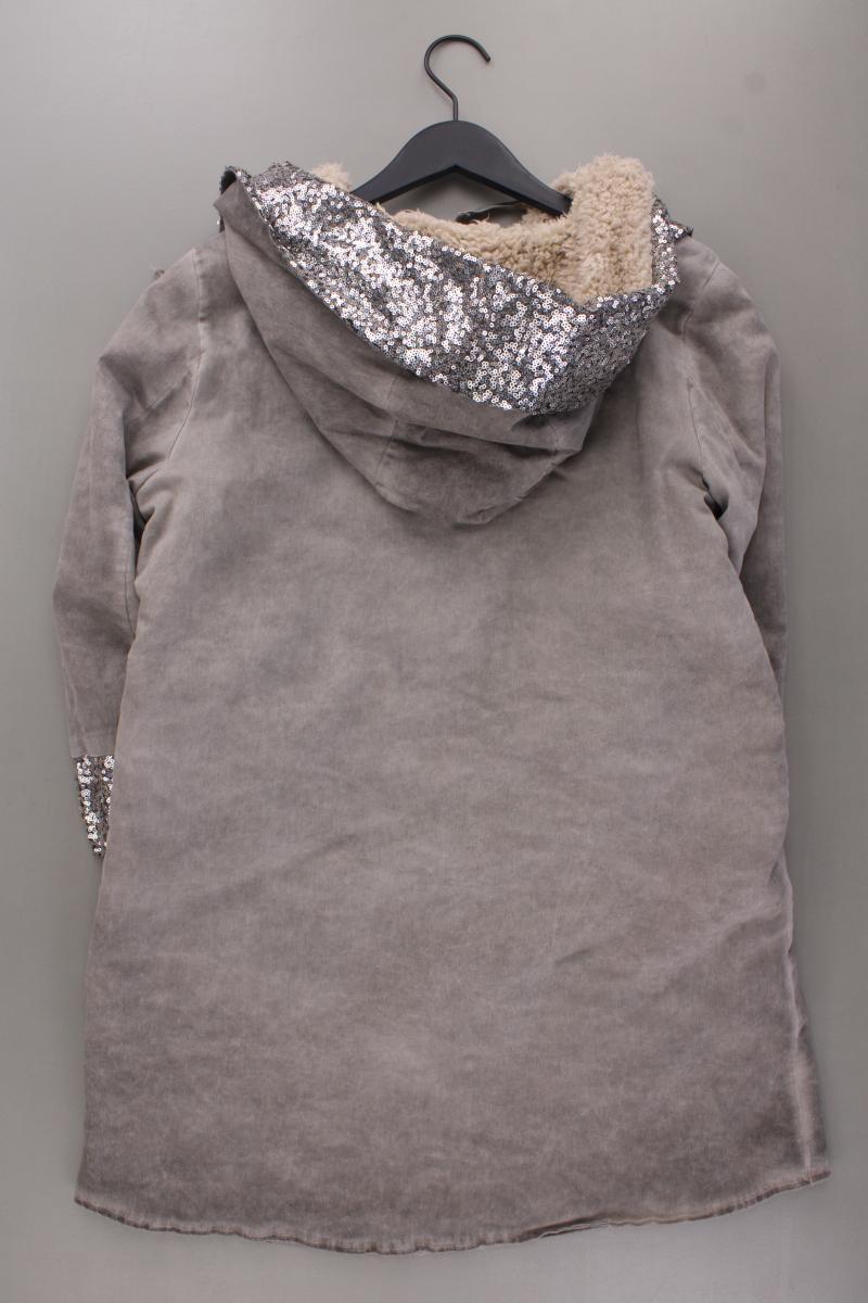 Timami Jacke Gr. M mit Pailletten grau aus Wolle