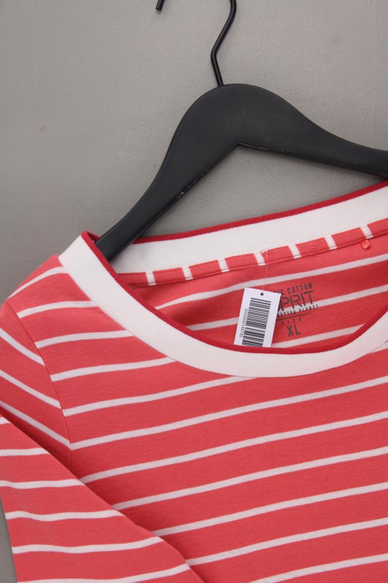 Esprit Shirt lachsfarben Gr. XL gestreift Kurzarm rosa