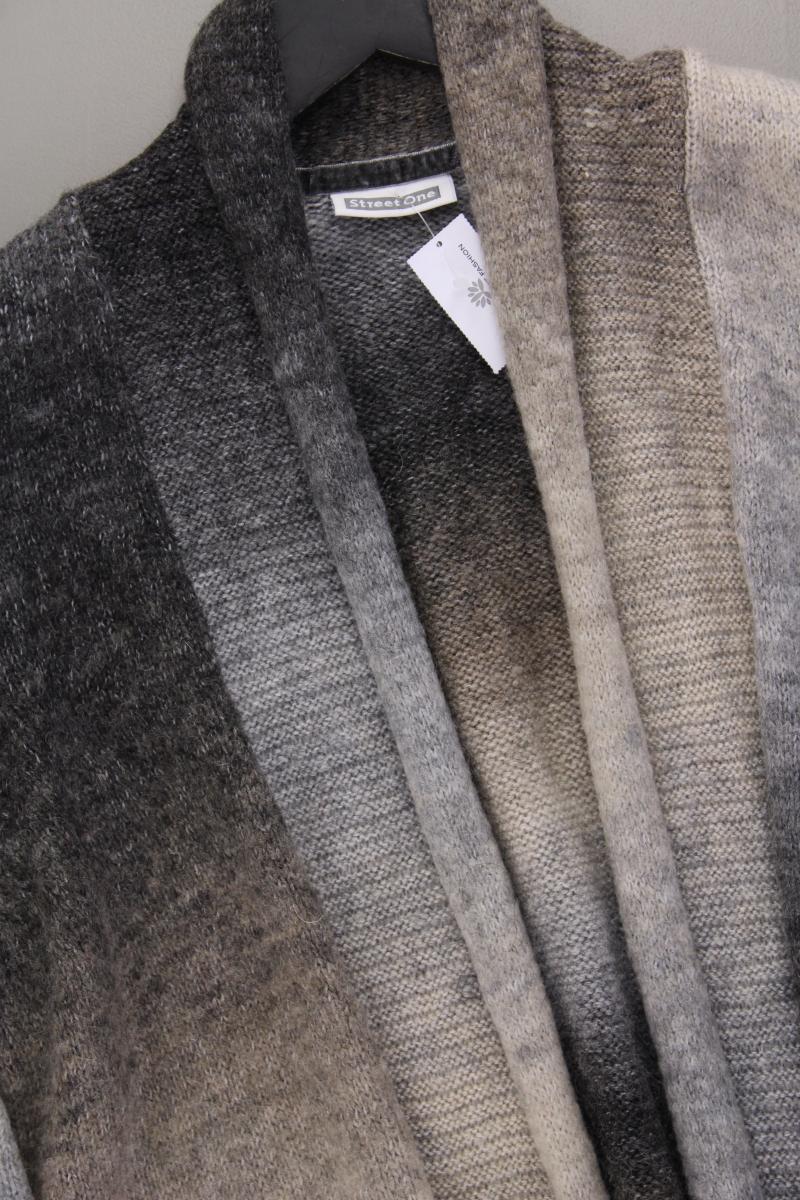 Street One Strickjacke Gr. 38 Langarm grau aus Polyacryl