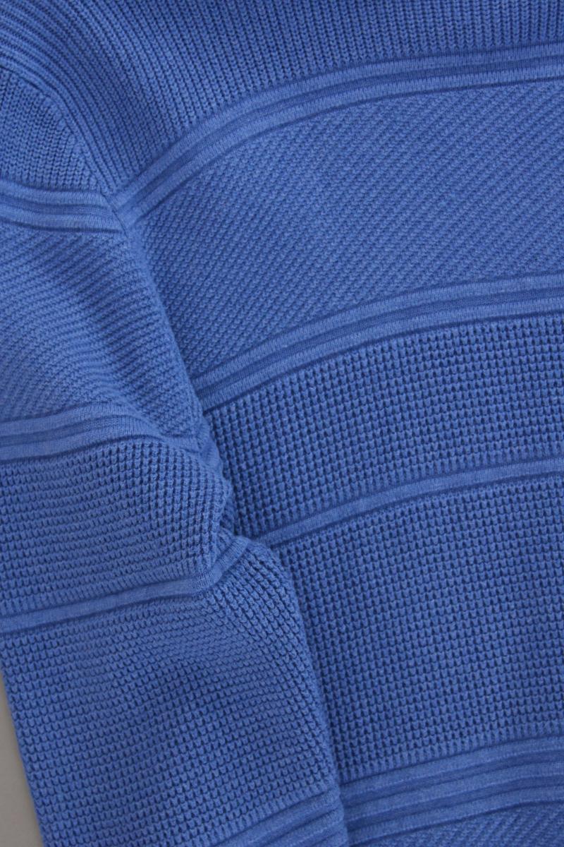 Bugatti Feinstrickpullover für Herren Gr. XL neuwertig blau aus Baumwolle