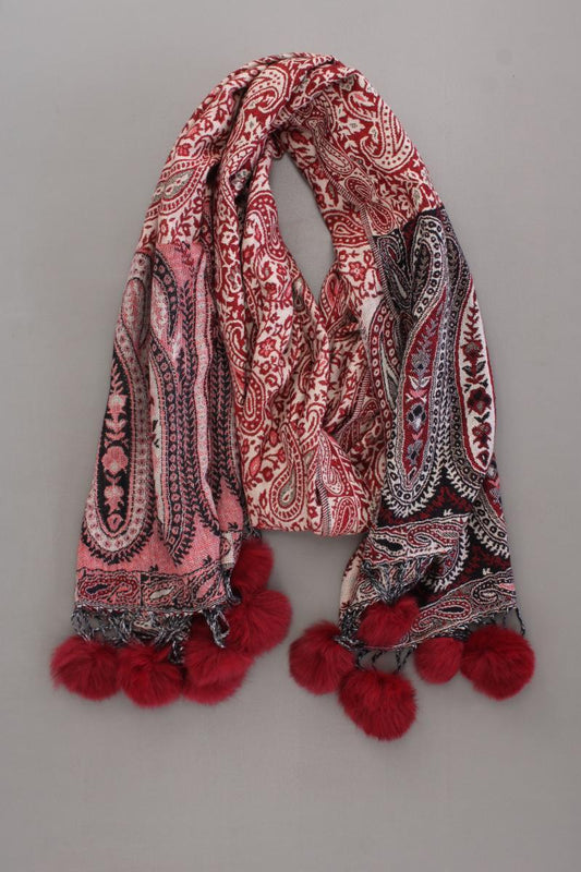 Schal aus Seide und Wolle rot