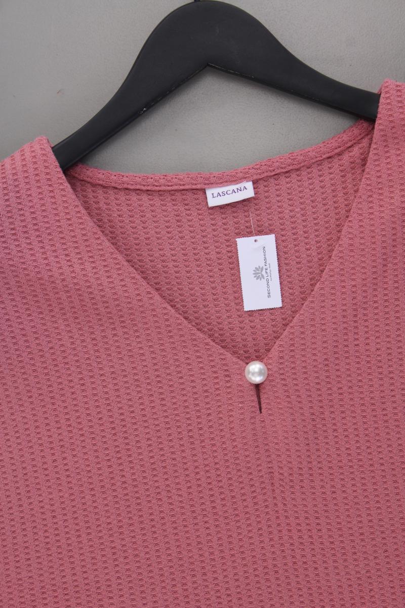 Lascana Shirt mit V-Ausschnitt Gr. 44/46 neuwertig Kurzarm rosa aus Polyester
