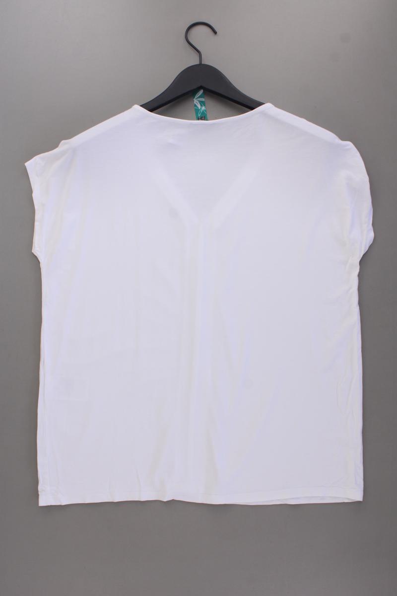 Street One Shirt mit V-Ausschnitt Gr. 42 neuwertig Kurzarm weiß aus Viskose