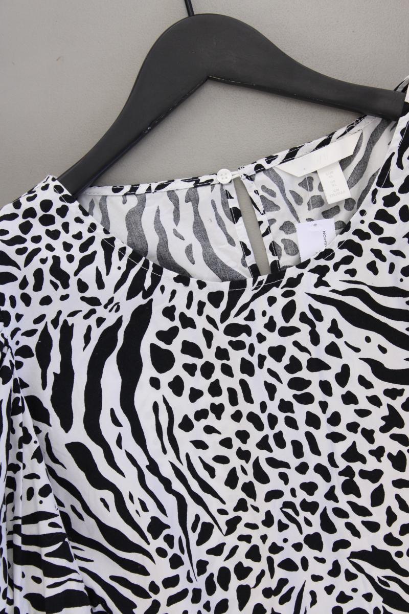 H&M Bluse weiß Gr. XL 3/4 Ärmel schwarz aus Baumwolle