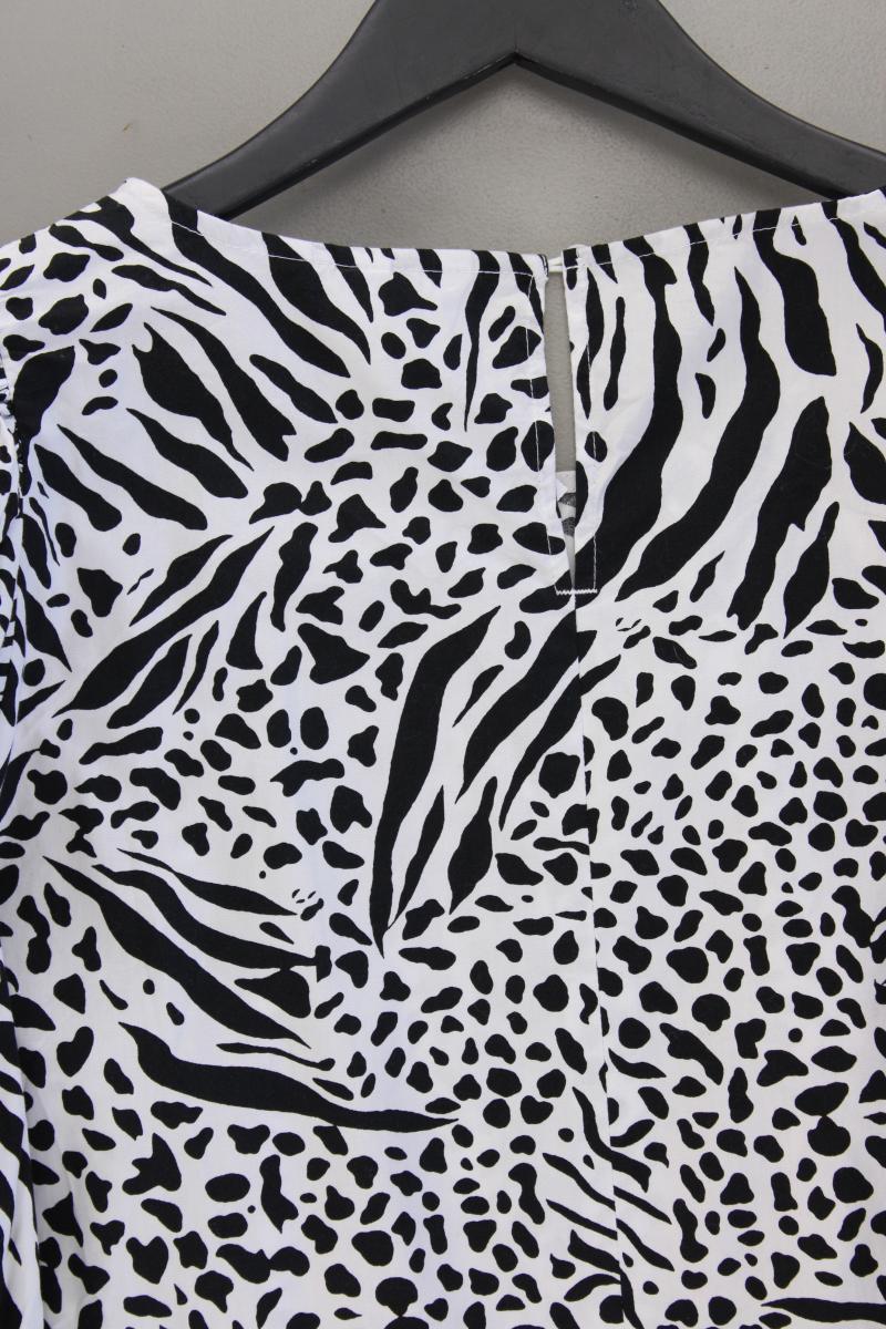 H&M Bluse weiß Gr. XL 3/4 Ärmel schwarz aus Baumwolle