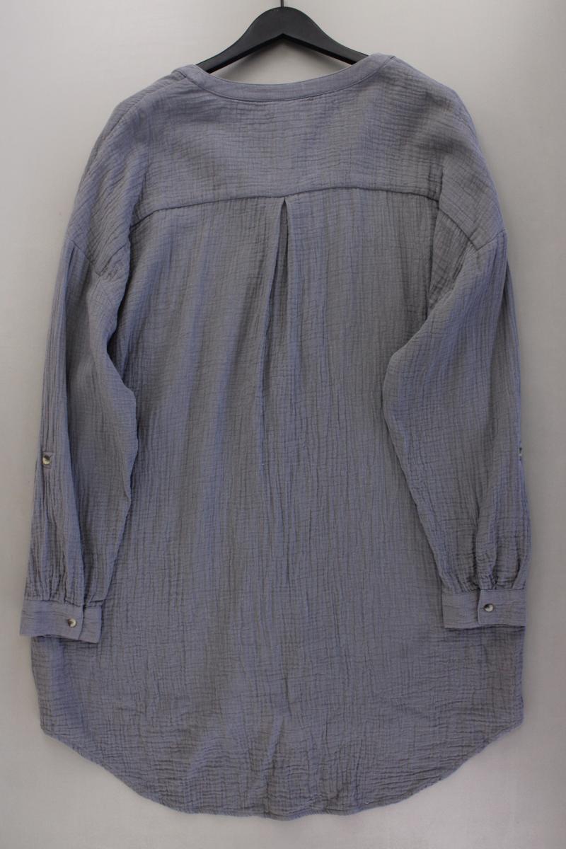 G!ina Musselin Kleid Gr. 46/48 Langarm grau aus Baumwolle