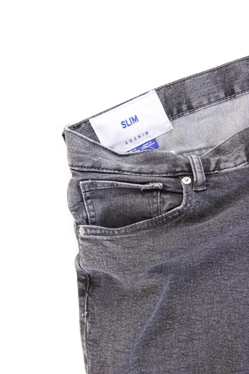H&M Slim Jeans für Herren Gr. W38/L32 grau aus Baumwolle