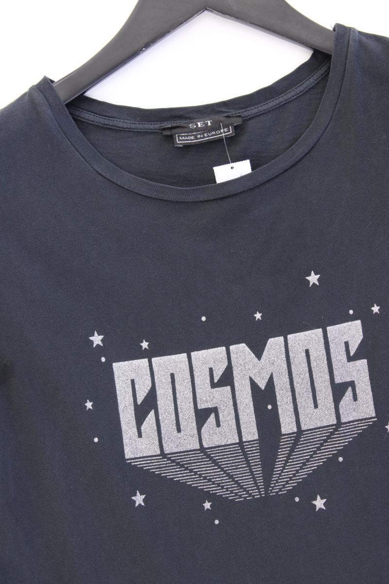 Set Printshirt Gr. 36 Kurzarm grau aus Baumwolle