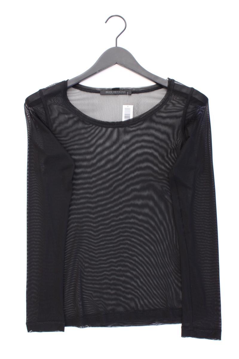 Beate Heymann Netzshirt Gr. 36 Langarm schwarz aus Polyamid