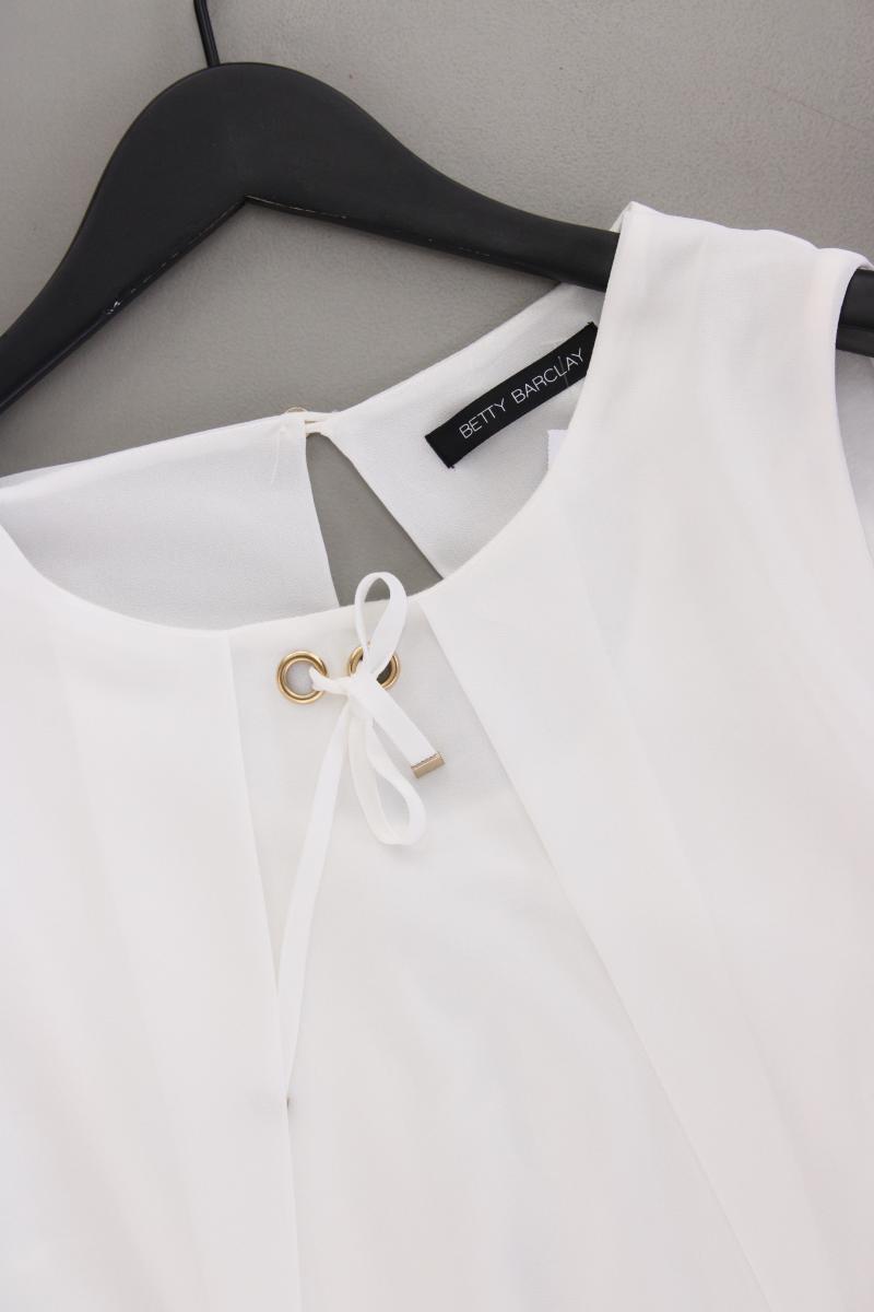 Betty Barclay Chiffonbluse Gr. 42 neuwertig Ärmellos weiß aus Polyester