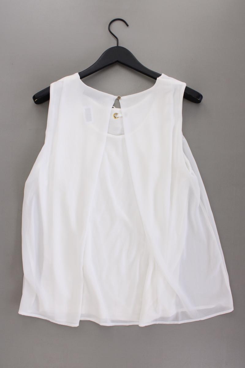 Betty Barclay Chiffonbluse Gr. 42 neuwertig Ärmellos weiß aus Polyester