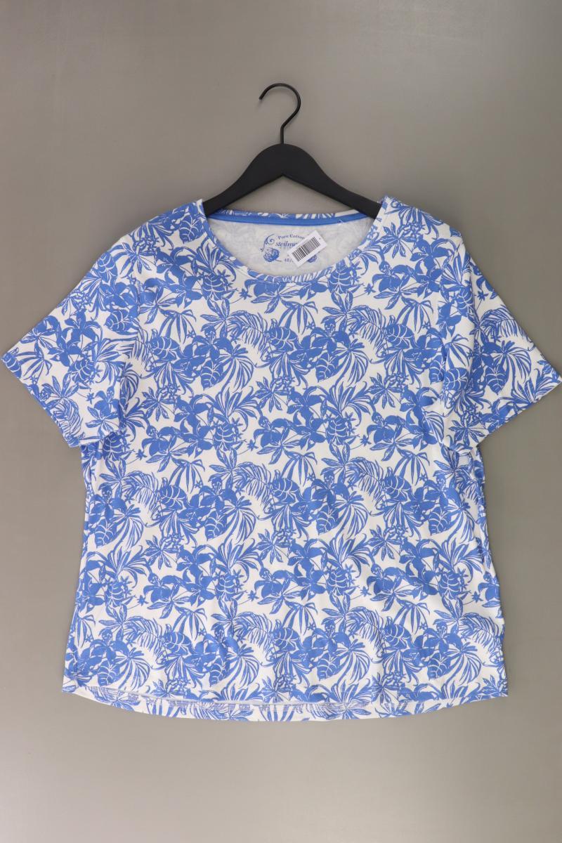 Steilmann Printshirt Gr. 48/50 neu mit Etikett Kurzarm blau aus Baumwolle