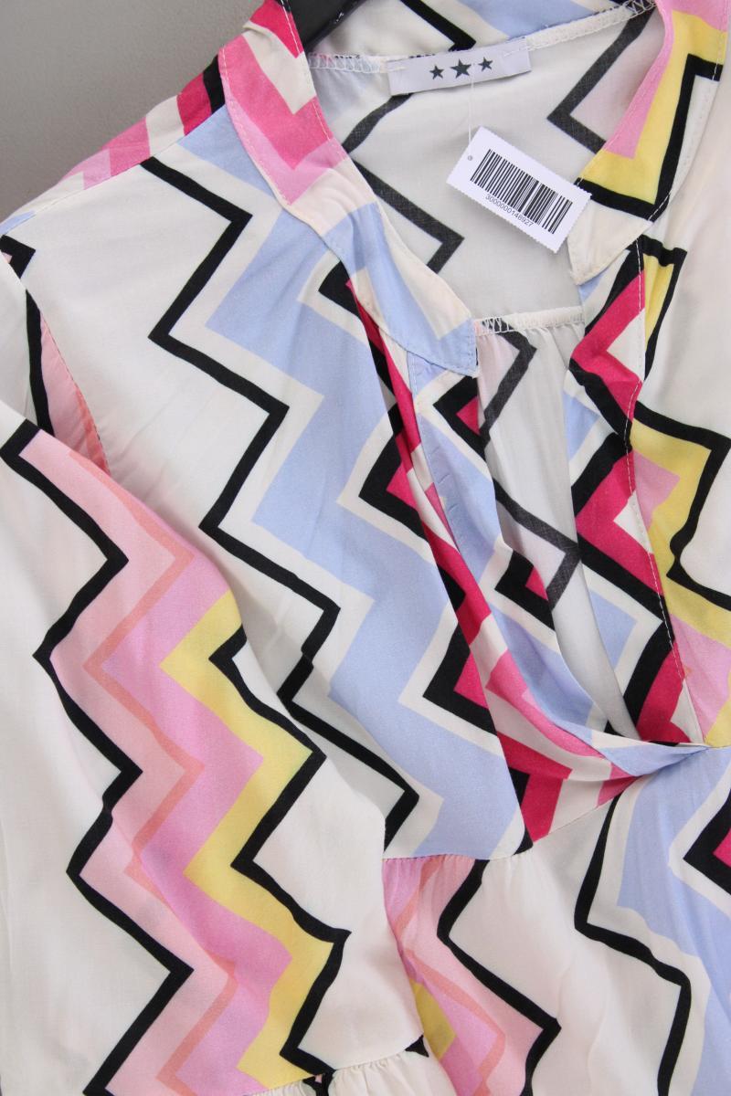 Midikleid Gr. OneSize geometrisches Muster 3/4 Ärmel mehrfarbig aus Viskose