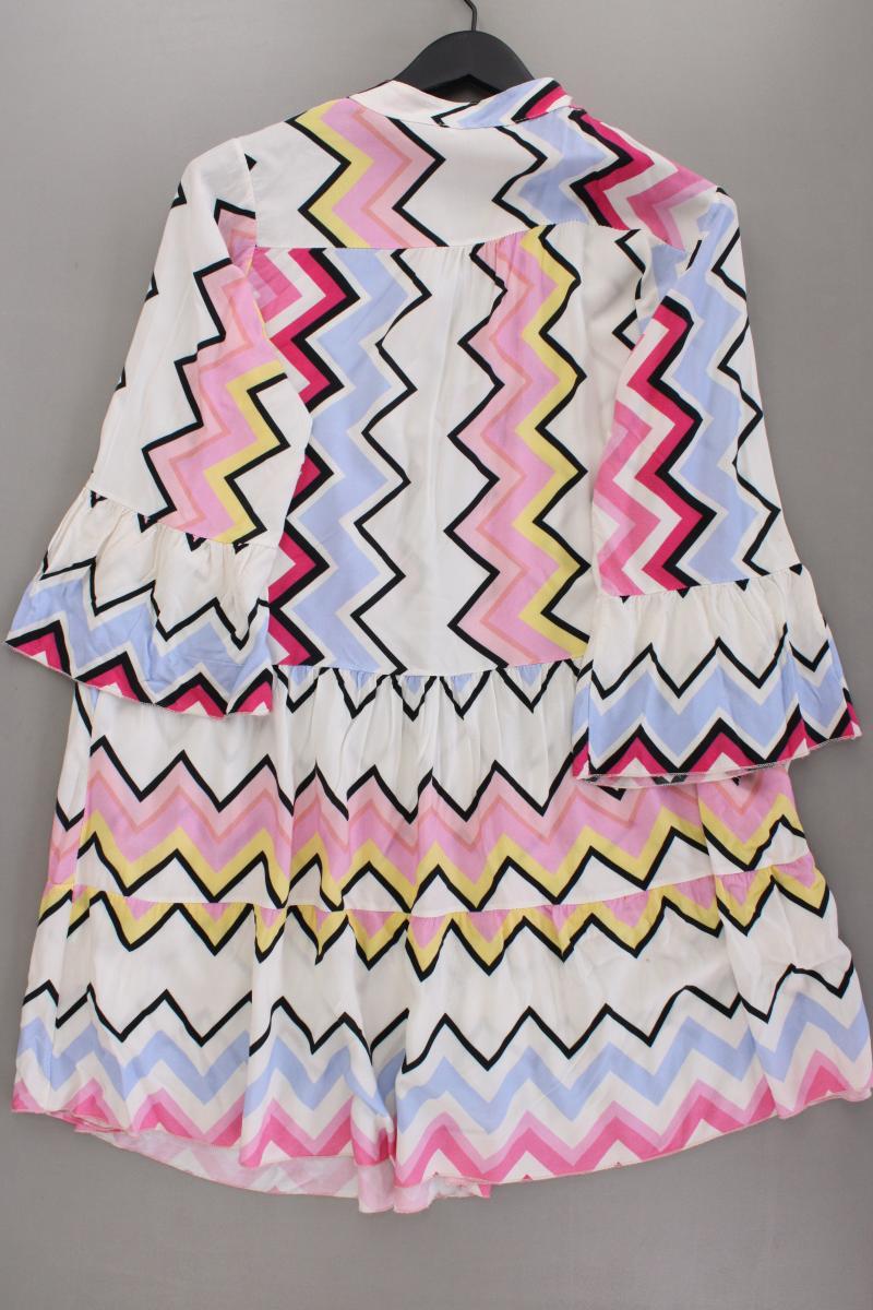 Midikleid Gr. OneSize geometrisches Muster 3/4 Ärmel mehrfarbig aus Viskose