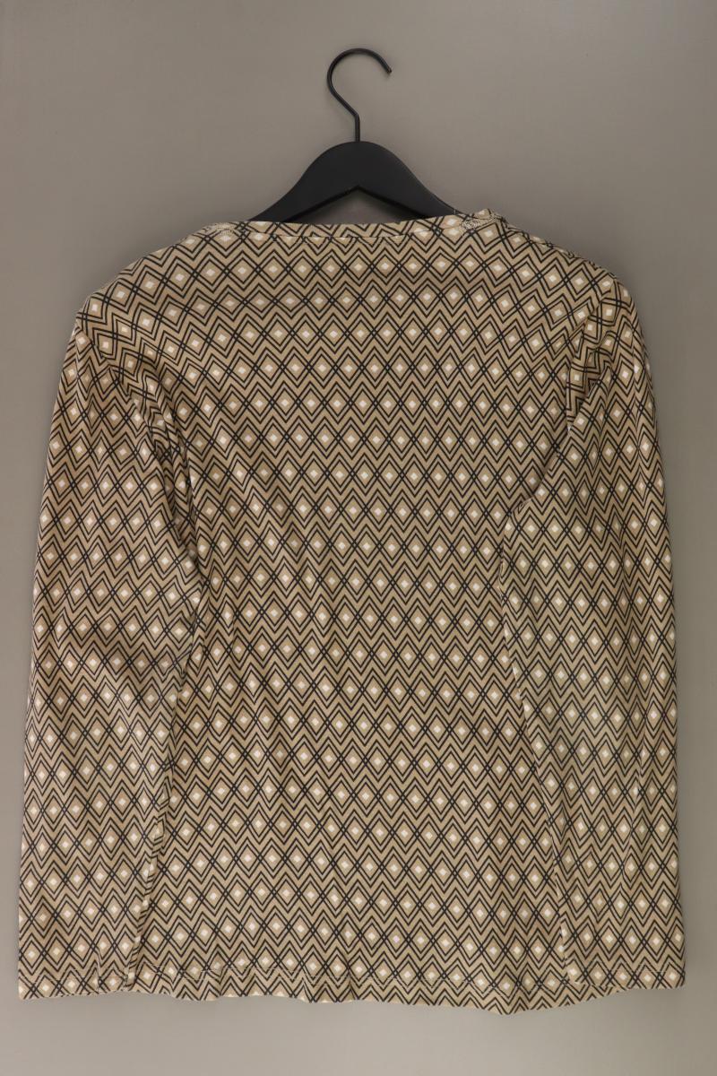 Steilmann Longsleeve-Shirt Gr. 48/50 geometrisches Muster Langarm braun