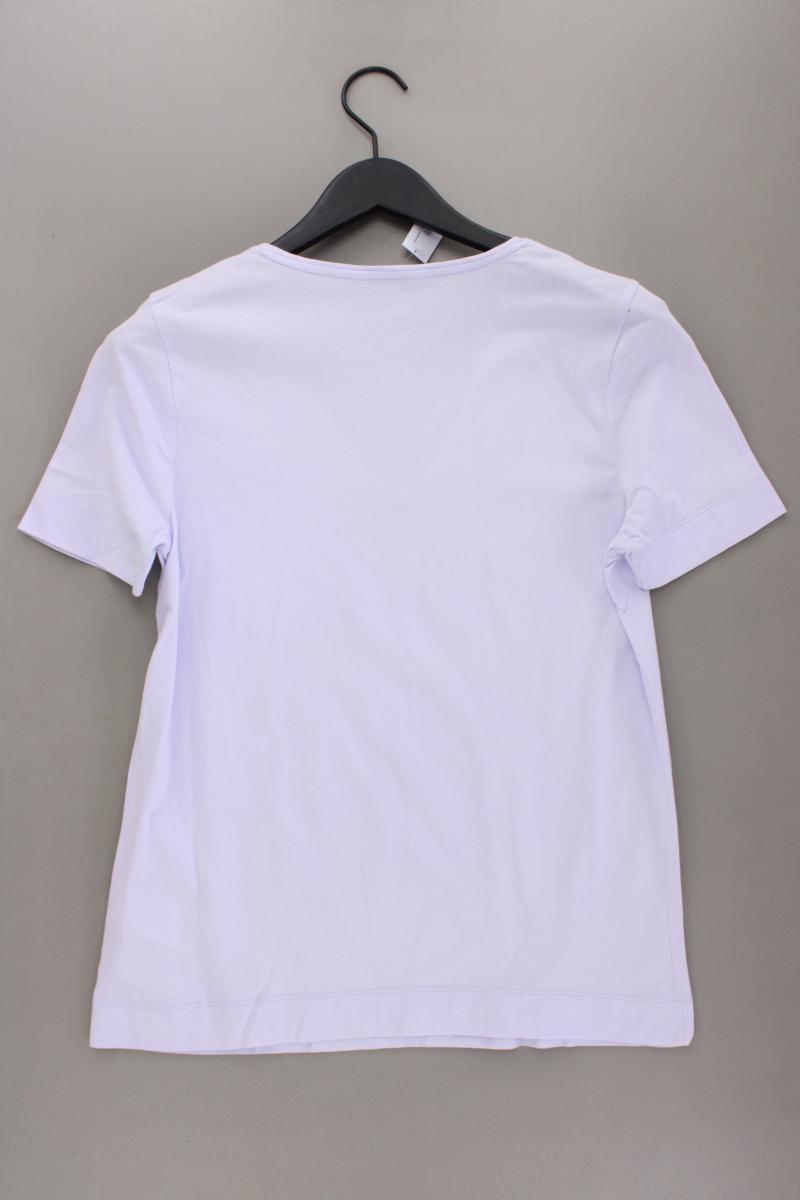 Tommy Hilfiger Shirt mit V-Ausschnitt Gr. L Kurzarm lila aus Baumwolle