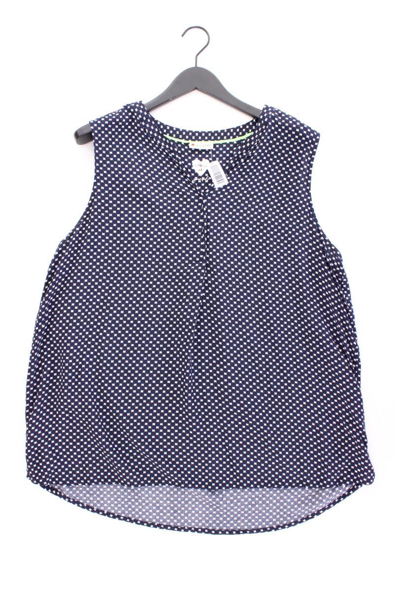 Street One Ärmellose Bluse Gr. 46 geometrisches Muster blau