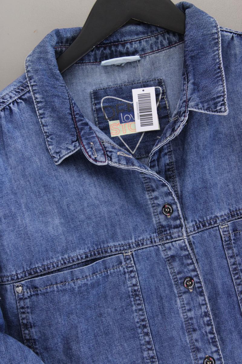 Street One Jeansbluse Gr. 48 Langarm blau