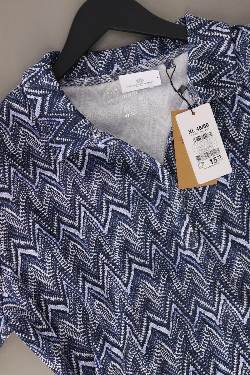 Steilmann Poloshirt Gr. 48/50 neu mit Etikett Kurzarm blau aus Baumwolle