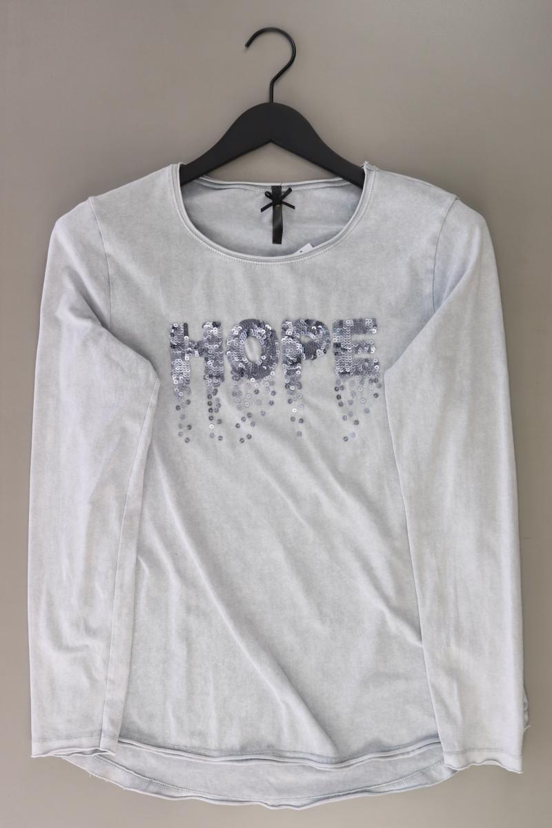 Key Largo Longsleeve-Shirt Gr. M Langarm mit Pailletten blau aus Baumwolle