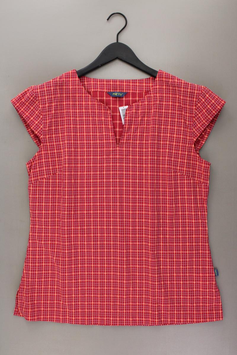 me ru Longbluse Gr. 44 geometrisches Muster neuwertig Kurzarm rot aus Nylon