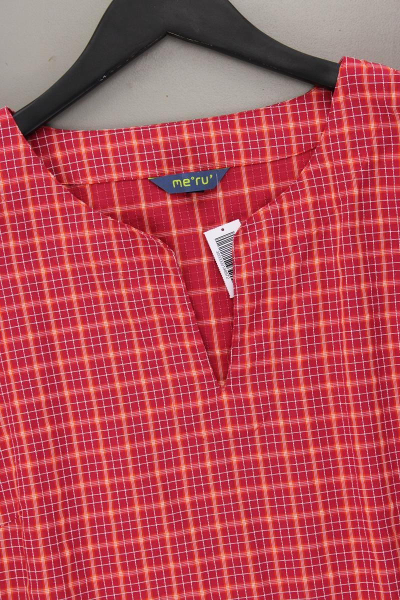 me ru Longbluse Gr. 44 geometrisches Muster neuwertig Kurzarm rot aus Nylon