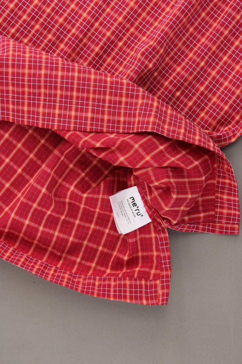 me ru Longbluse Gr. 44 geometrisches Muster neuwertig Kurzarm rot aus Nylon