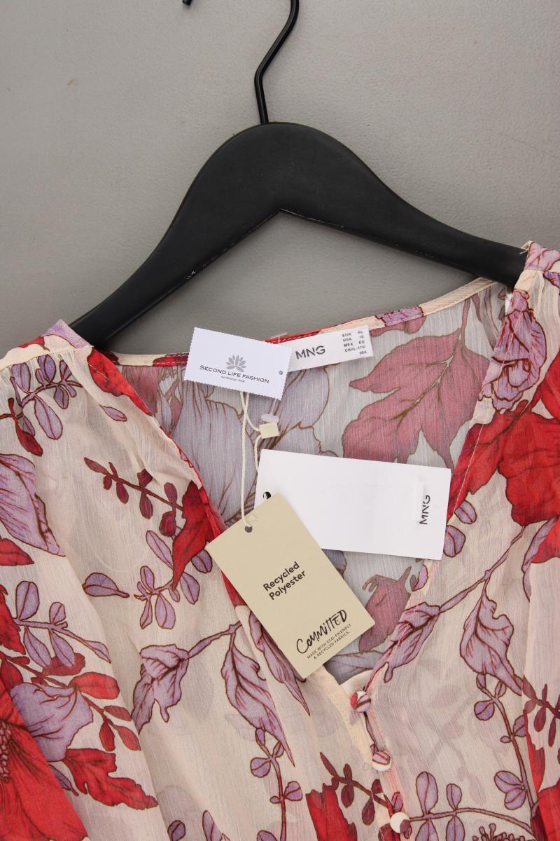 Mango Langarmbluse Gr. XL mit Blumenmuster neu mit Etikett rosa aus Polyester