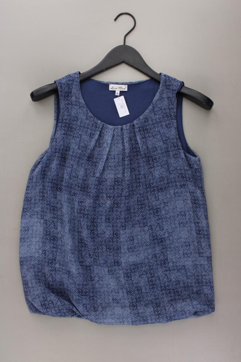 Lisa Tossa Chiffonbluse Gr. S neuwertig Ärmellos blau aus Polyester