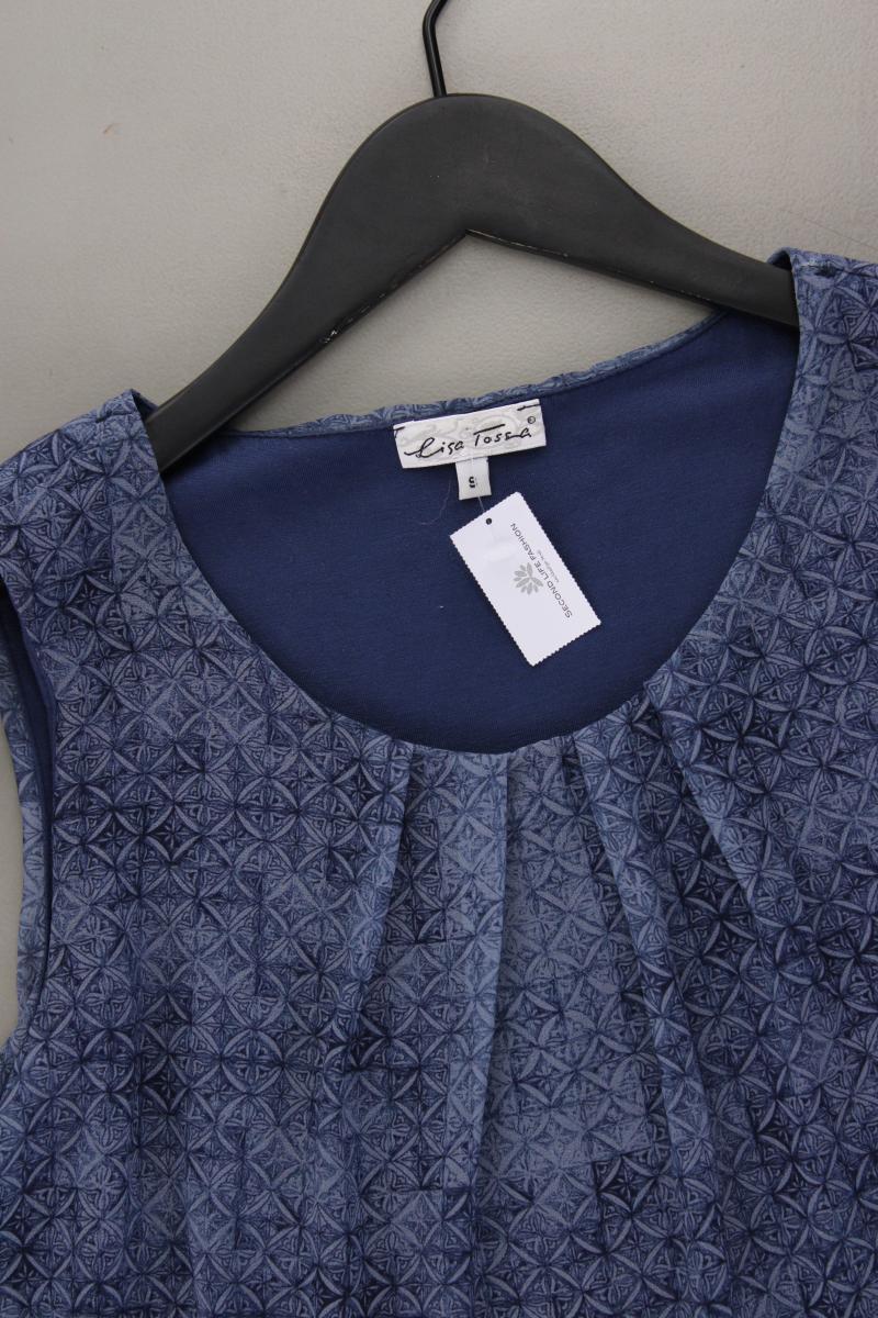 Lisa Tossa Chiffonbluse Gr. S neuwertig Ärmellos blau aus Polyester