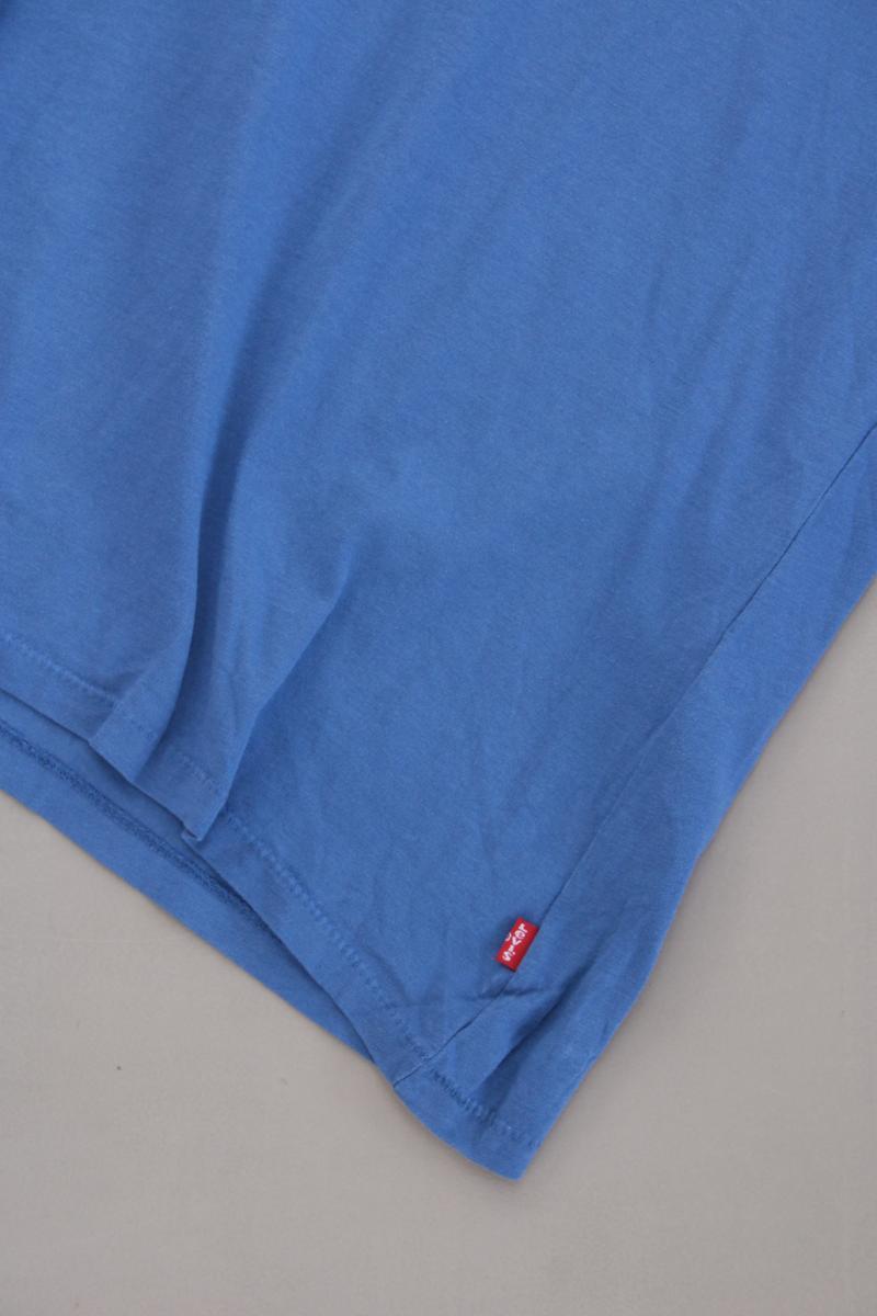 Levi's Printshirt für Herren Gr. L neuwertig Kurzarm blau aus Baumwolle