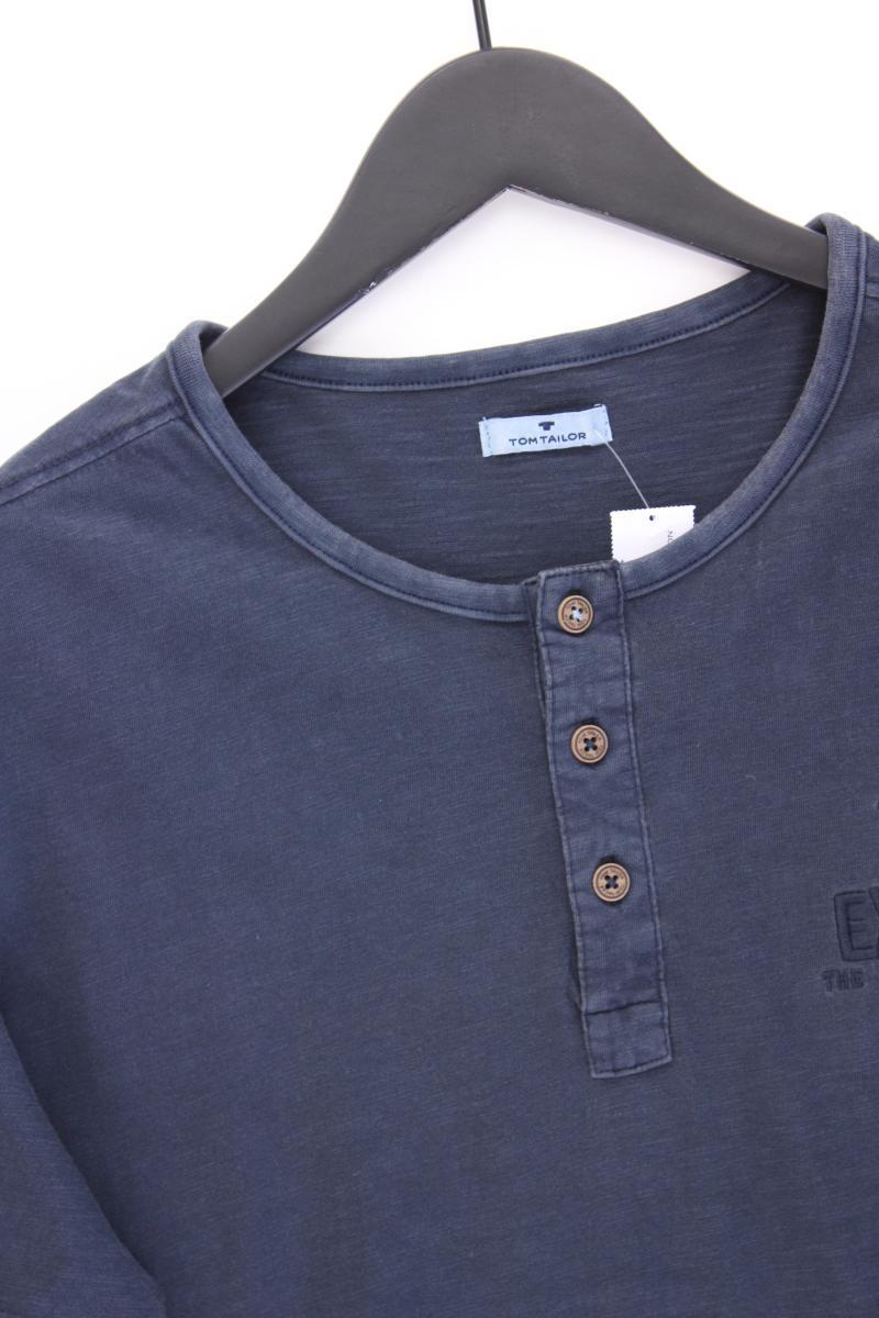 Tom Tailor T-Shirt für Herren Gr. L Kurzarm blau aus Baumwolle