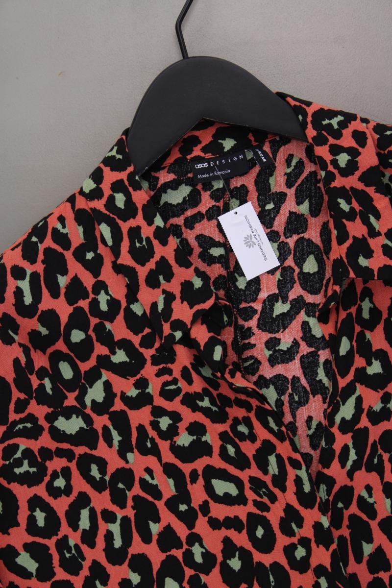 Asos Kurzarmbluse Gr. 38 mit Tierdruck mehrfarbig aus Viskose