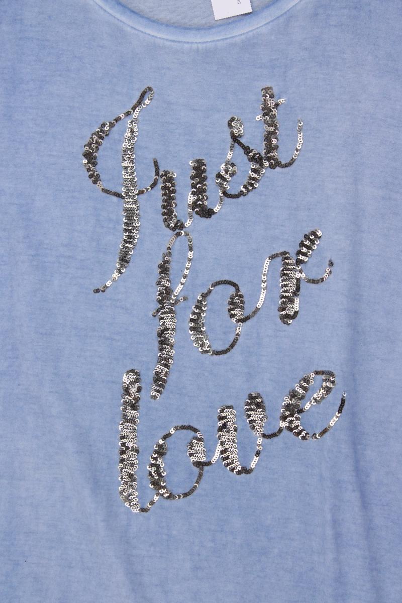 Sure T-Shirt Gr. XXL Kurzarm mit Pailletten blau aus Viskose