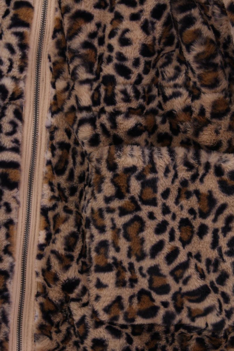 Kunstfelljacke Gr. 48 mit Tierdruck braun