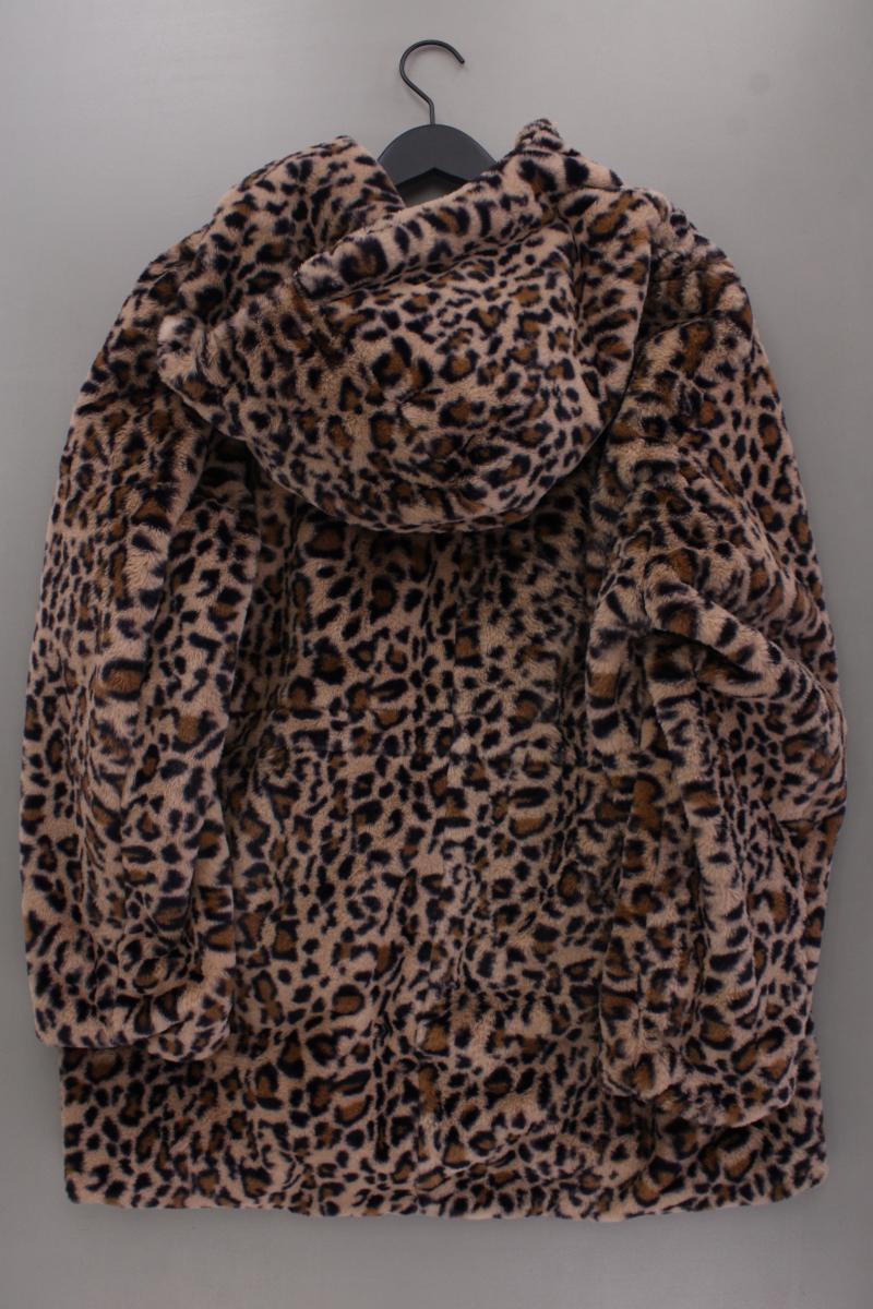 Kunstfelljacke Gr. 48 mit Tierdruck braun