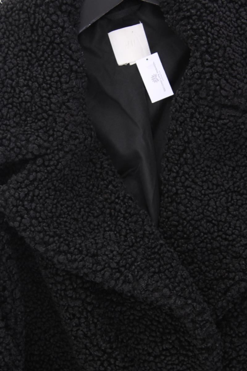 H&M Kunstfellmantel Gr. 48 schwarz