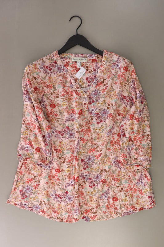Janet & Joyce Regular Bluse Gr. 48 mit Blumenmuster 3/4 Ärmel rosa aus Viskose