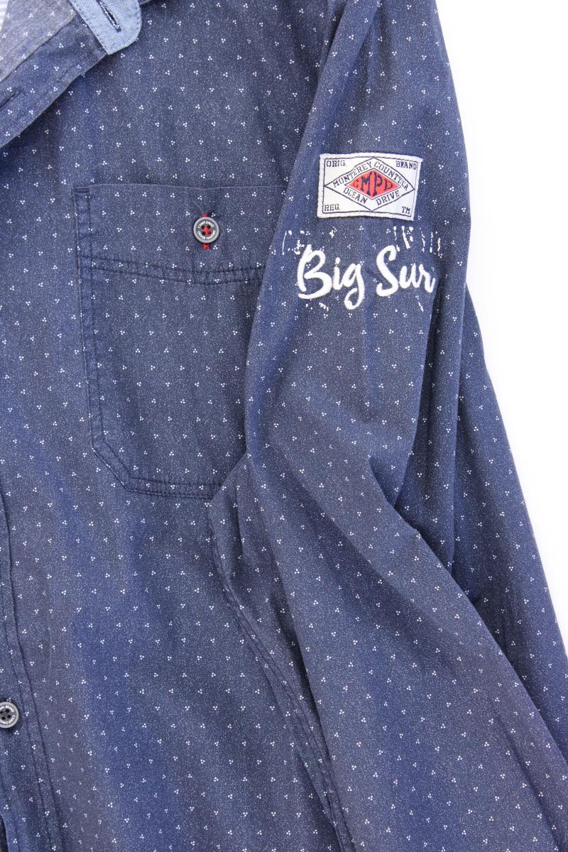 Camp David Langarmhemd für Herren Gr. XXXL blau aus Baumwolle