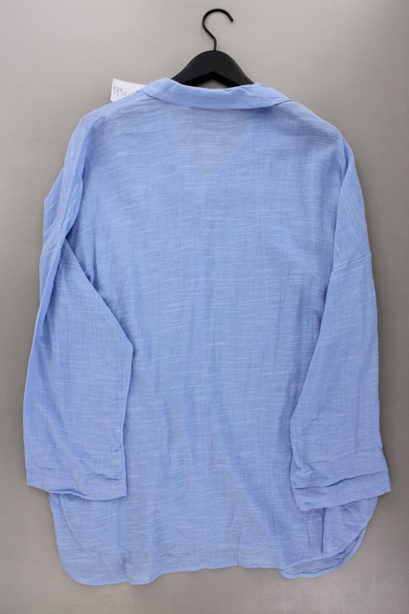 Primark Bluse Gr. L neu mit Etikett Langarm blau aus Baumwolle