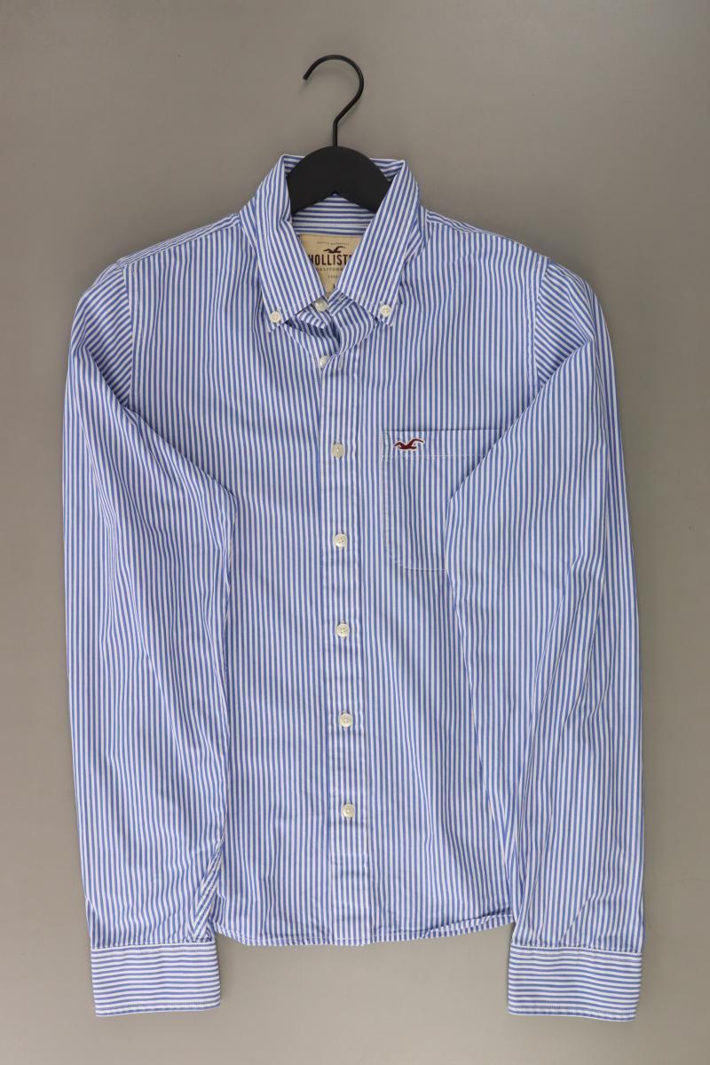 Hollister Langarmhemd für Herren Gr. L gestreift blau aus Baumwolle