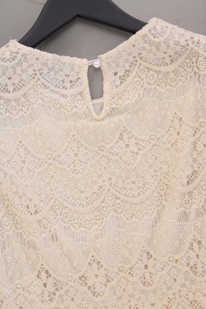 Benetton Chiffonkleid Gr. S Ärmellos creme aus Polyester