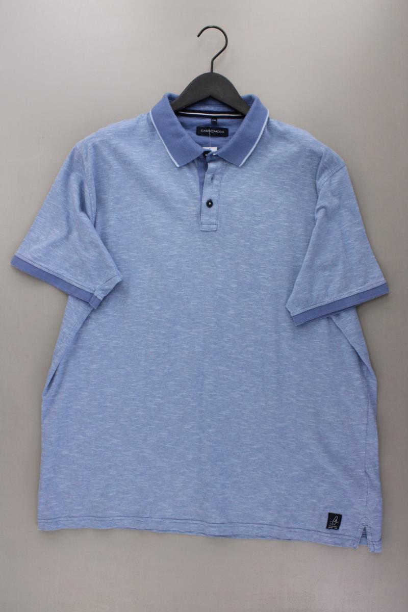Casa Moda Poloshirt für Herren Gr. XXL Kurzarm blau aus Baumwolle